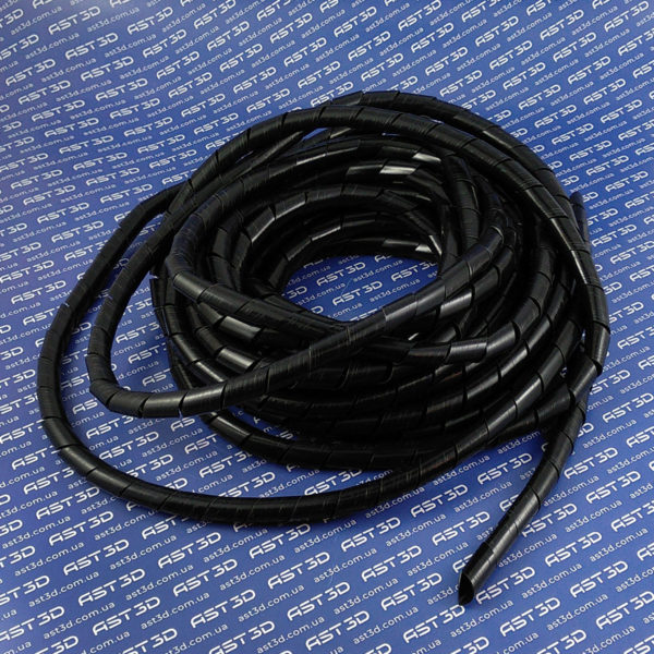 Спиральная обвязка проводов, обмотка кабеля – Черная - AST3D Украина, Запорожье